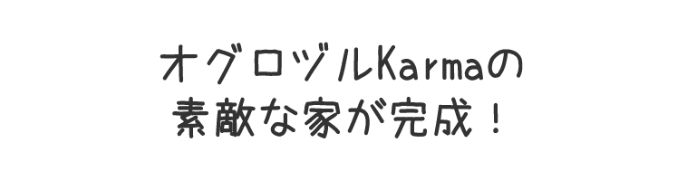 オグロヅルKarmaの素敵な家が完成!